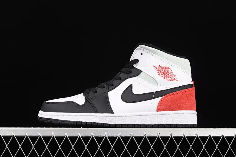 All categories Air Jordan Jordan series basketball shoes Air Jordan 1 Mid Special offer Air Jordan 1 Mid AJ1 Joe 1 black and white black tea Zhongbang basketball shoes 852542-100